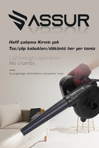 Assur ASR812 450W Elektrikli Hava Üfleme Siyah