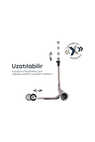 Smartrike Xtend Mini+ 2 Aşamalı Büyüyen Çocuk Scooter 2-9 Yaş Katlanabilir Led Tekerlekli Space Grey