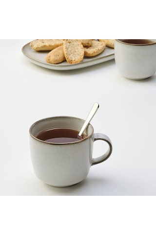 Ikea Gladelıg Seramik Kupa 8 Cm 370 Ml Krem - Gri 1 Parça Çok Renkli