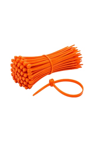 Alegron Turuncu Plastik Kelepçe 3,6 X 200 Mm 100 Adet
