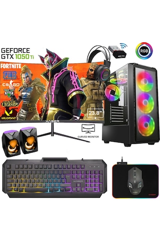 Xaser XSR540 i5-4440 16 GB 512 GB M.2 NVMe SSD 4 GB GTX1050 Ti 24" Free Dos Masaüstü Oyuncu Bilgisayarı