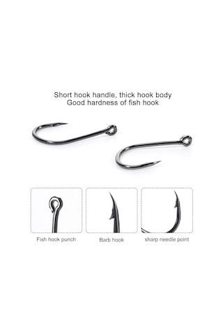 Valkyrie 1000 Adet Kutulu 1. Kalite Paslanmaz Karbon Çelik Halkalı Olta Seti 3-12 Numara - Balık Kancası