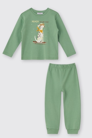 Panço Unisex Çocuk Yeşil Pijama Takımı