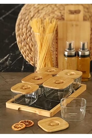 Bambum Krosna 13 Parça Kahvaltı Seti 12x8,5 Cm - Derinlik 3 Cm