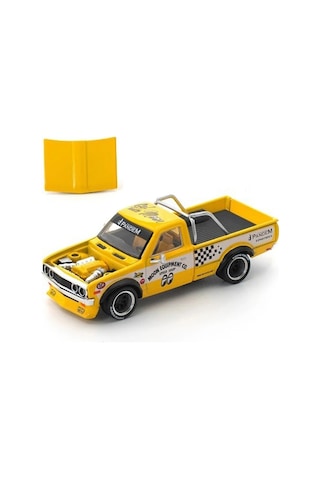 Pop Race Pandem Datsun 620 Moon Equipped Sarı 1:64 Diecast Model Araba Pr64-250