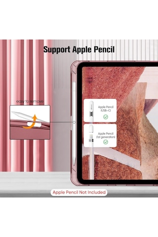 Apple Uyumlu iPad Air 11inç M2/m3 Air 4/5.nesil 10.9 Kılıf Pu Deri Smart Standlı Case 2025-2024 Flip Kılıf
