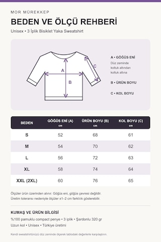 Mor Mürekkep Bozkurt Profili Daire Ve Yıldızlar Baskılı Bisiklet Yaka Sweatshirt - Siyah