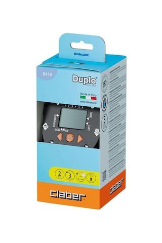 Claber 8410 Aquadue Duplo Evolution İki Çıkışlı Sulama Zamanlayıcı