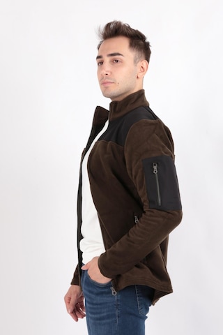 Cazador 5638 Erkek Polar Sweatshirt Hırka Haki