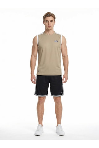 Orendahill Erkek Spor Şort Hızlı Kuruyan Esnek Regular Fit Gym Cepli Yan Çizgi Detaylı Activewear Siyah