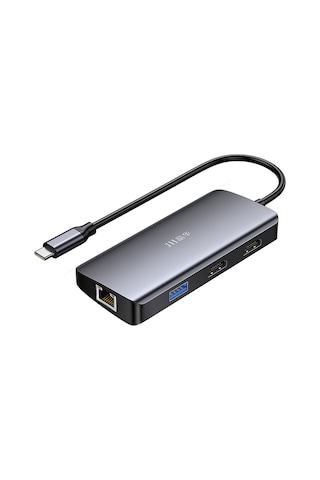 Type-c 7si 1 Arada Usb Hub Docking Station, 4k 60hz Hdmı, Gigabit Ethernet, Pd 100w Şarj, 3 Usb 3.0 Port, Çift Ekran Destekli Macbook Laptop Adaptörü N850