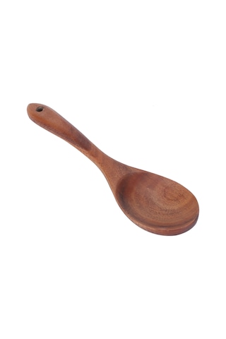 Konesam Sağlıklı Güvenilir Tam Tekne Ağacı Mutfak Kaşığı - 26x6.5cm, Dayanıklı, Doğal Dokulu, Kolay Temizlenir Diğer