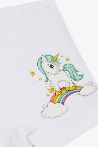 Breeze Kız Çocuk Boxer Sevimli Unicorn & Gökkuşağı 5-11 Yaş, Beyaz-beyaz Beyaz