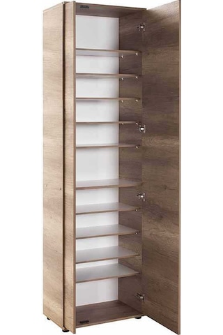 Antre 11 Raflı 2 Kapaklı Aynalı Ayakkabılık Açık Ceviz Tori 60x212x36 Cm Gxyxd