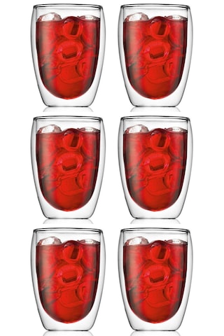 Mis Kitchen 6 Adet 300 Ml Cidarlı Borosilikat Çay Ve Kahve Bardak