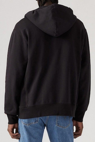 Levi's Kapüşon Yaka Siyah Erkek Relaxed Sweatshirt Fermuarlı Hırka - A9265-0000 Siyah
