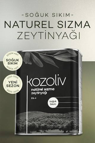 Kozoliv Soğuk Sıkım Naturel Sızma Zeytinyağı Teneke 2 L