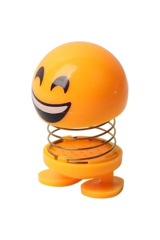 Kahkaha Atan Emoji Smile Zıp Zıp Kafa 8 Cm Araba Torpido Süsü Masaüstü Dekoratif Figür Pasta Süsü Emoji