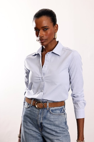 5in1Canpolat Mavi Slim Fit Gömlek 17449 Mavi