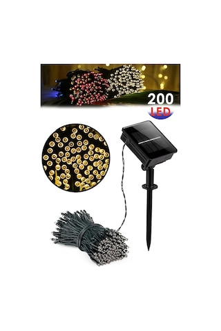 Technojet Solar 200 Ledli 22 Metre Bahçe Aydınlatma Dekorasyon Gü Çok Renkli