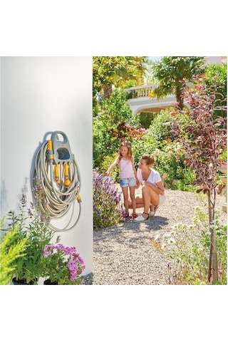 Hozelock 2364H Duvara Monte 20 m 1/2" Hortumlu Hortum Toplama ve Sarma Askı Seti