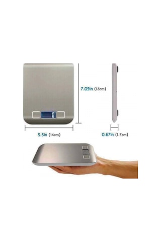 Dijital Mutfak Terazisi Paslanmaz Çelik Elektronik Lcd Ağırlık 5 Kg Ölçeklii Pişirme Ölçü Aleti