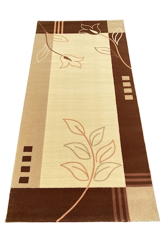 Saray Halı Klasik 1938 Krem 100x200 Kahve Yolluk 2 Metre Açık Kahverengi - Krem