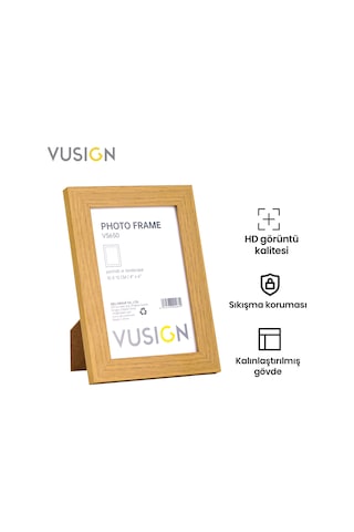Vusıgn Vs650 Mdf Fotoğraf Çerçevesi 10x15 Cm Ahşap Renk - Duvar Askılı Çerçeve