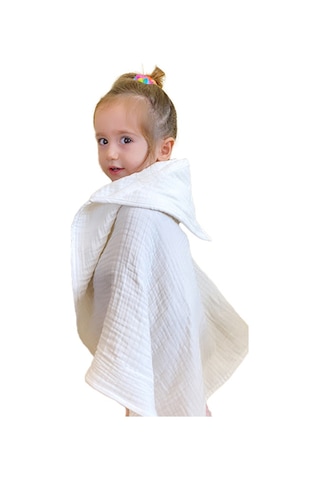 Dört Katlı Müslin Kapşonlu Bebek Çocuk Havlu Kundak Banyo havlusu