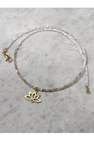 Aytaşı Ve Güneş Taşı Minimal Lotus Kolye Çok renkli