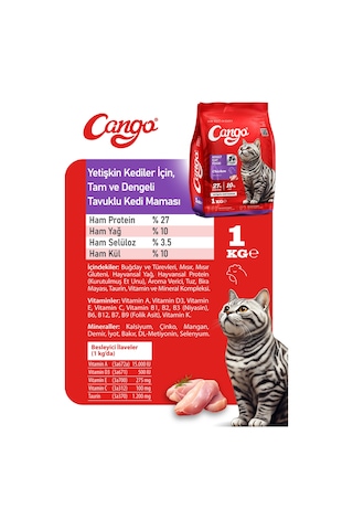 Cango Yetişkin Kedi Maması Tavuk Etli 1 Kg