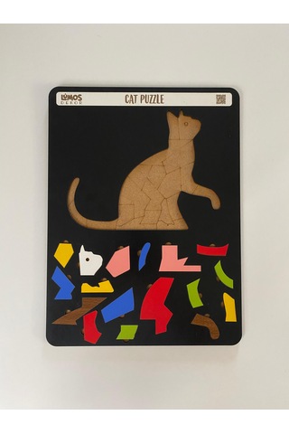 Cat Sevimli Kedi Çocuklara Özel Yapboz Tablo