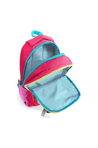 Coral High Kids Pembe Neon Mercan Fashion Girl Desenli Üç Bölmeli Okul Sırt Çantası 23669 Neon Mercan