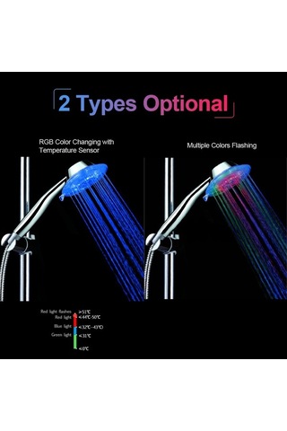 Ulzyvf Led Duş Başlığı - Su Sıcaklığına Göre Renk Değiştiren, Pilsiz Banyo Aydınlatması Diğer