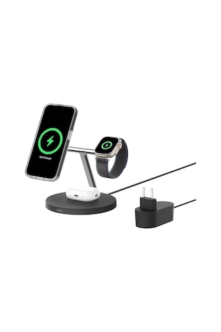 Belkin Boostcharge 3'ü 1 Arada Qi2 Şarj Cihazı, Magsafe Uyumlu Ka
