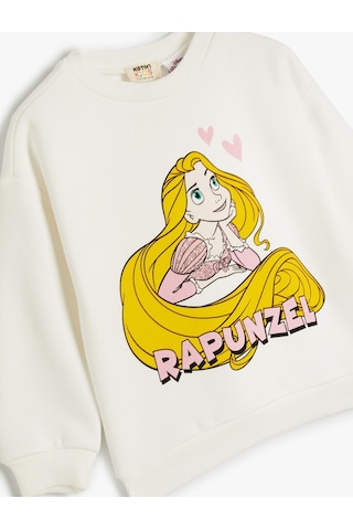 Koton Rapunzel Sweat Lisanslı Uzun Kollu Bisiklet Yaka Şardonlu Ekru 4wkg10694ak 4WKG10694AK010 Ekru