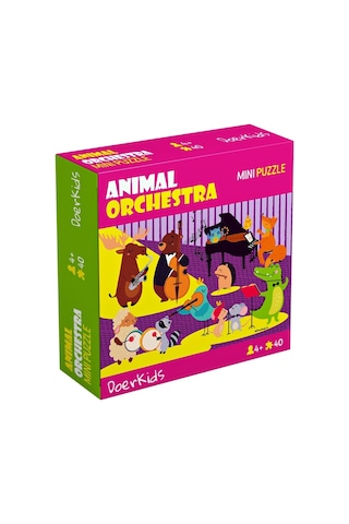 Doerkids Hayvan Orkestrası Mini Puzzle 40 Parça 4 Yaş