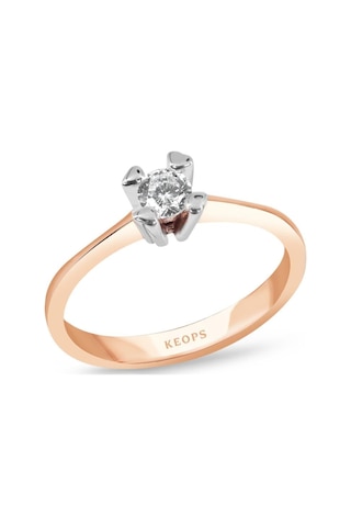 G Renk 0.20 Karat Pırlanta Kalpli Tektaş Yüzük