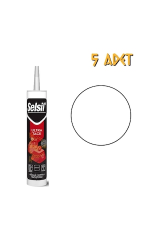 Selsil Ultra Tack Güçlü Korniş Yapıştırıcı Beyaz 290 Ml. - 5 Adet