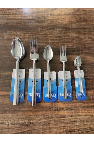 Enashop Paslanmaz Tatlı Çatalı Seti 6 Adet Klasik Düz Model Inox