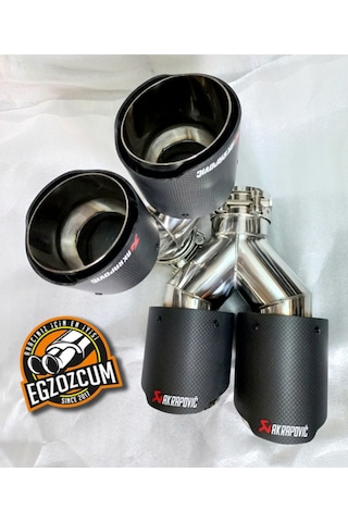 90 Mm. Akrapoviç Egsoz Eksoz Ucu İçi Krom Dual Çiftli Mat Karbon Sağ/sol Takım Uyumlu