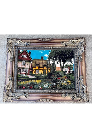 Brugge'de Bir Park Adlı İran Tebriz Halı Tablo 95x75cm - Duvar Halı Kilim Tablo