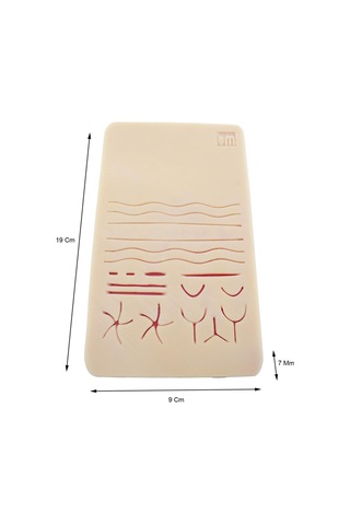 Edulaparoskopi 5 Adet Cerrahi Yara Silikon Sütür Pedi Yara Dikiş 19x9 Cm 7 Mm Eğitim Matı Travmatik Dikiş Pedi