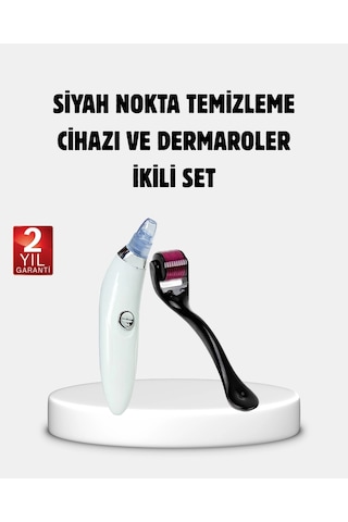 Evde Profesyonel Cilt Bakımı Dermaroller + Siyah Nokta Temizleyici Setı