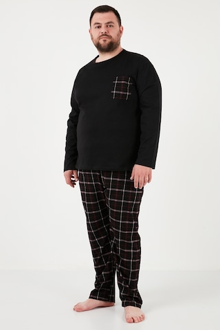 Buratti Pamuklu Regular Fit Büyük Beden Erkek Pijama Takımı 6572001B Siyah