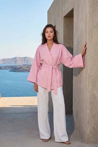 Kadın Kuşaklı Kimono 1177 Pembe Kadın Kuşaklı Kimono 1177 Pembe