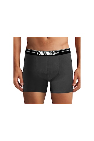 Yohannes Club, Erkek Özel Keseli Pamuklu Boxer, Renk Seçenekli, 3'lü Paket, 3 Adet Antrasit Antrasit - Koyu Gri