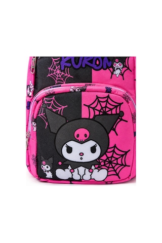Lilymoon Kuromi Okul Sırt Çantası Örümcek Ağı Baskılı Pembe