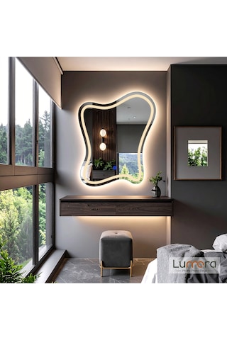 Elvenor Günışığı Lazer Kumlamalı Lavabo & Banyo Aynası Dokunmatik Sensörlü 90 X 70 Cm Cm