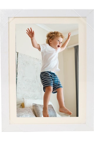 Lemestar Beyaz Ahşap Çocuk Sanatı Depolama Kutusu - 33x24x3 Cm, 3 Adet Izsiz Çivi, Dıy Açılır Rakam Çerçevesi